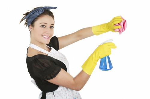 Professional cleaners maintaining a Sutton commercial office